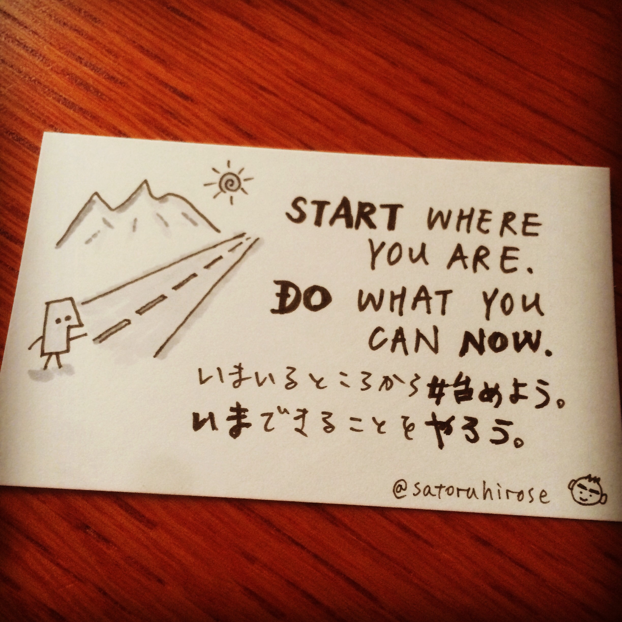 Start where you are. Do what you can now.