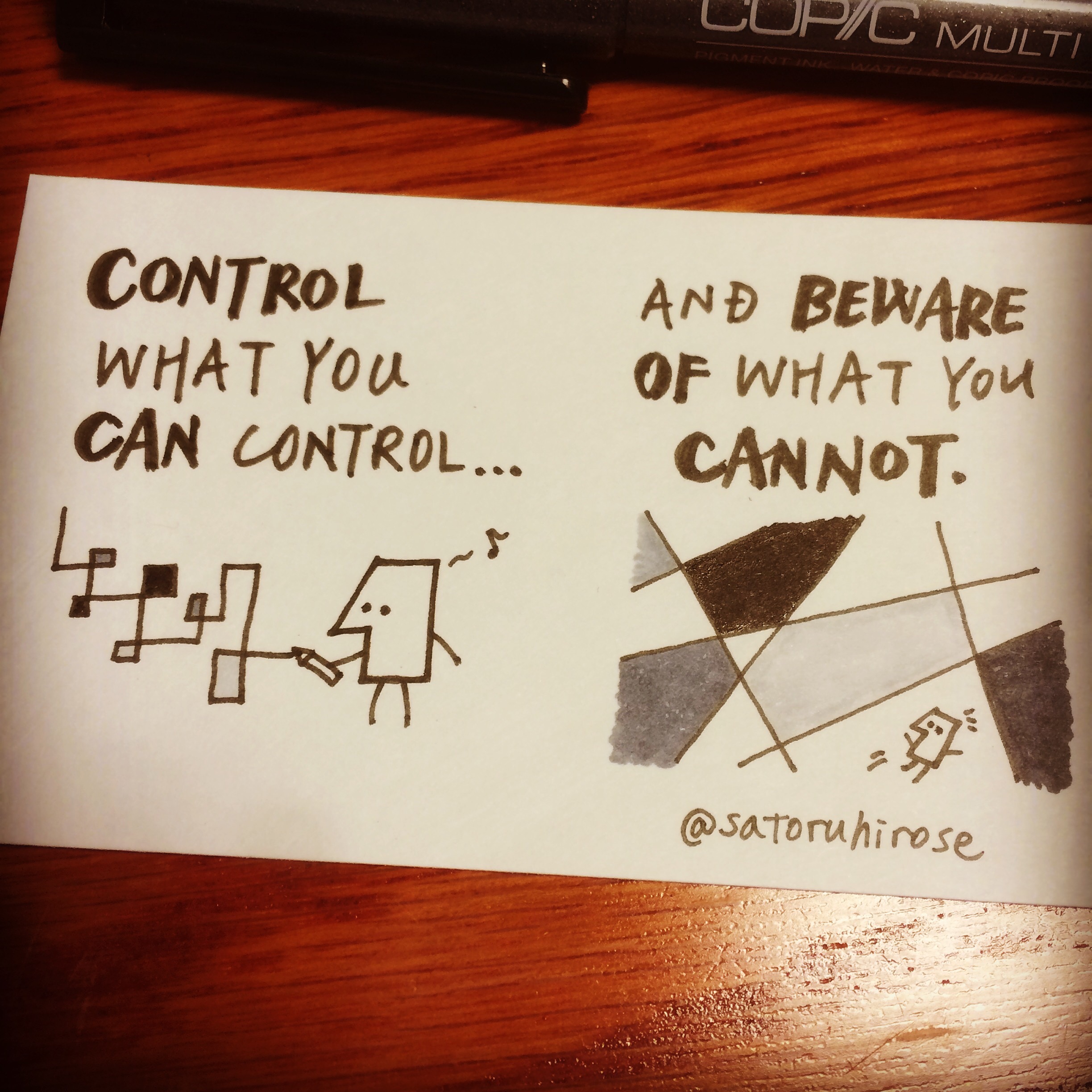 Control what you can control, and beware of what you cannot.