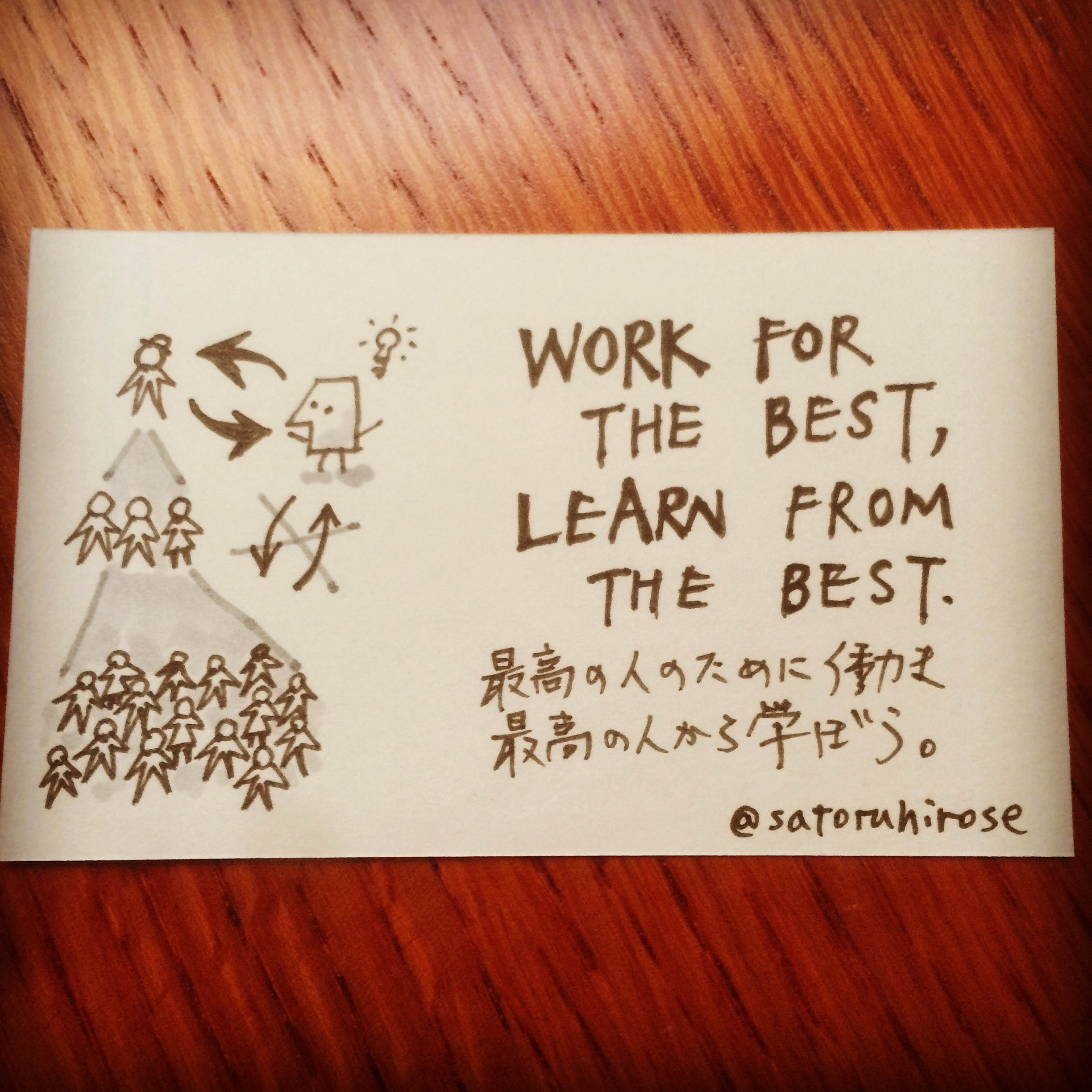 Work for the best, learn from the best.