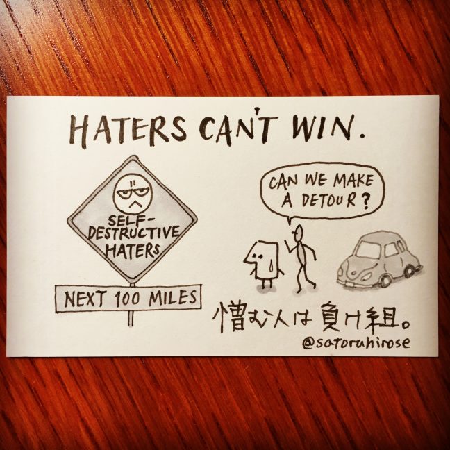 Haters can't win.