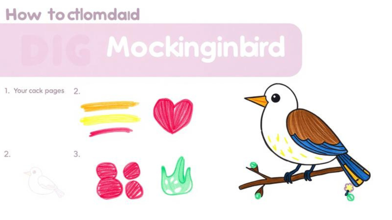 Mockingbird Drawing for Kids: Easy Step-by-Step Tutorial
