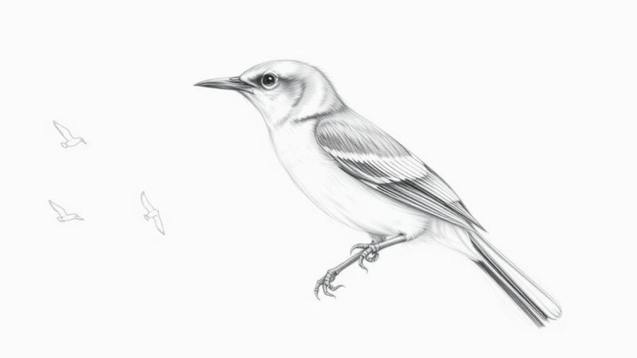 Mockingbird Drawing Realistic: Easy Step-by-Step Guide