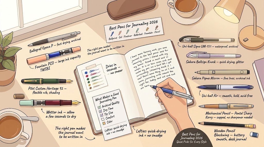 Best Pens for Journaling (2026): Smudge-Free Picks